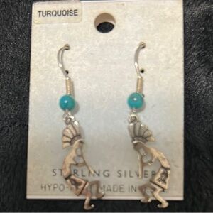Sterling Silver Vintage Turquoise Earrings